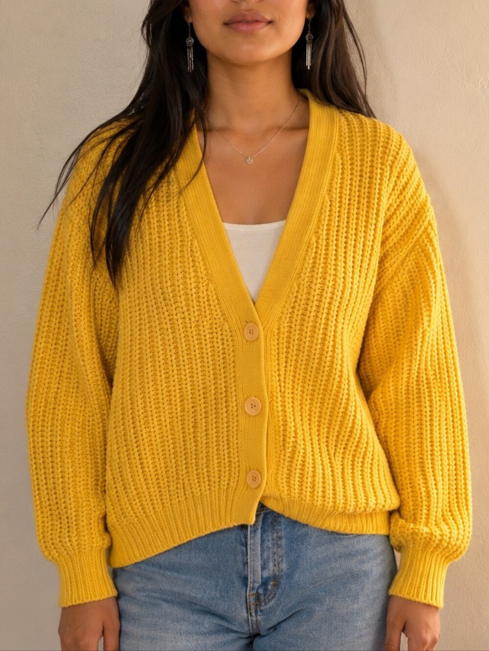Vintage Checkmate Chunky Knit Grandpa Cardigan ✨ Size M